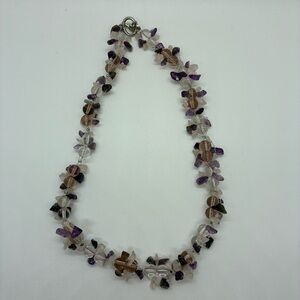 HANDMADE AMETHYST GLASS CLUSTER NECKLACE